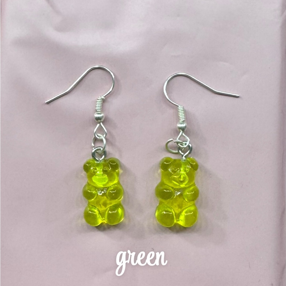 Green Gummy Bear Earrings